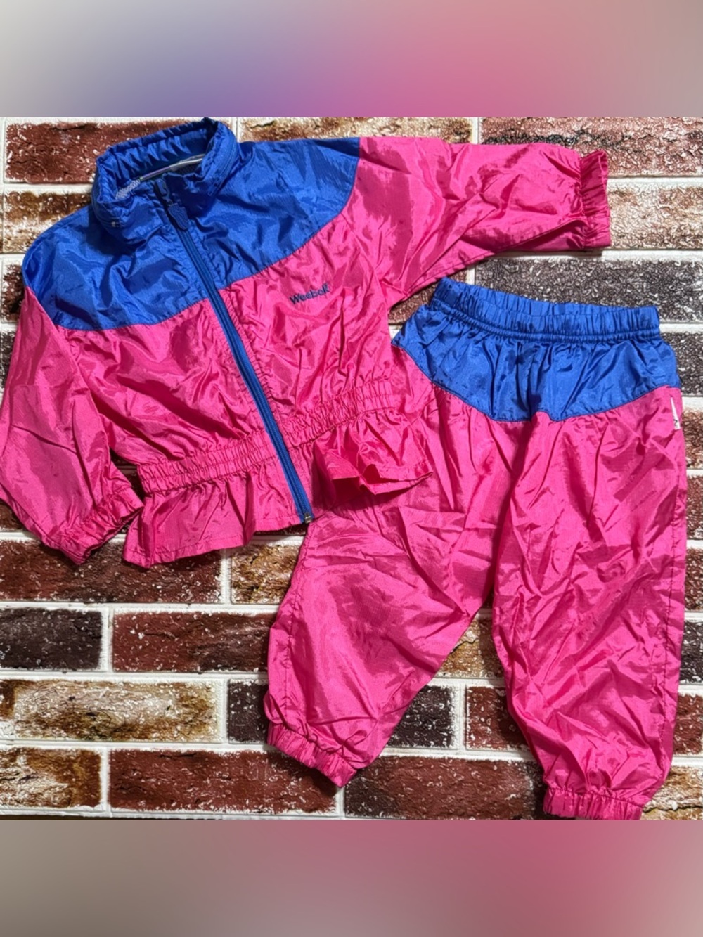 90s Vintage Weebok windbreaker track suit set 24m girls toddler